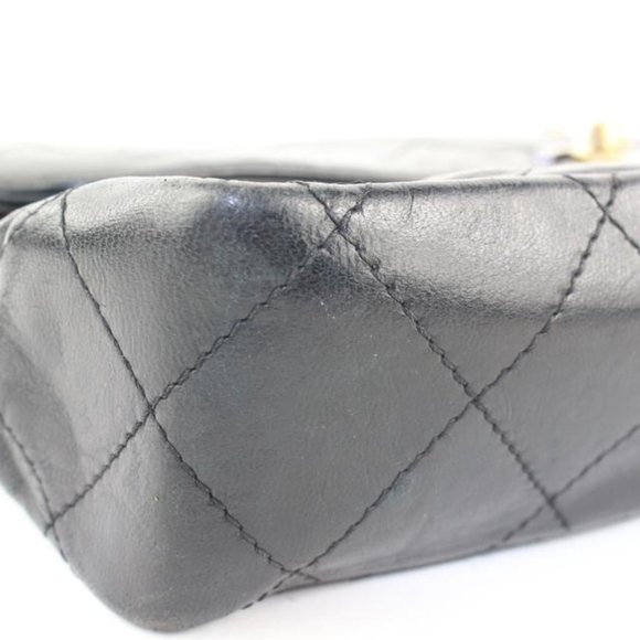 Chanel Rare Quilted Black Lambskin Limited CC Classic Chain Flap Bag 2CAS1115 - Picture 11 of 12
